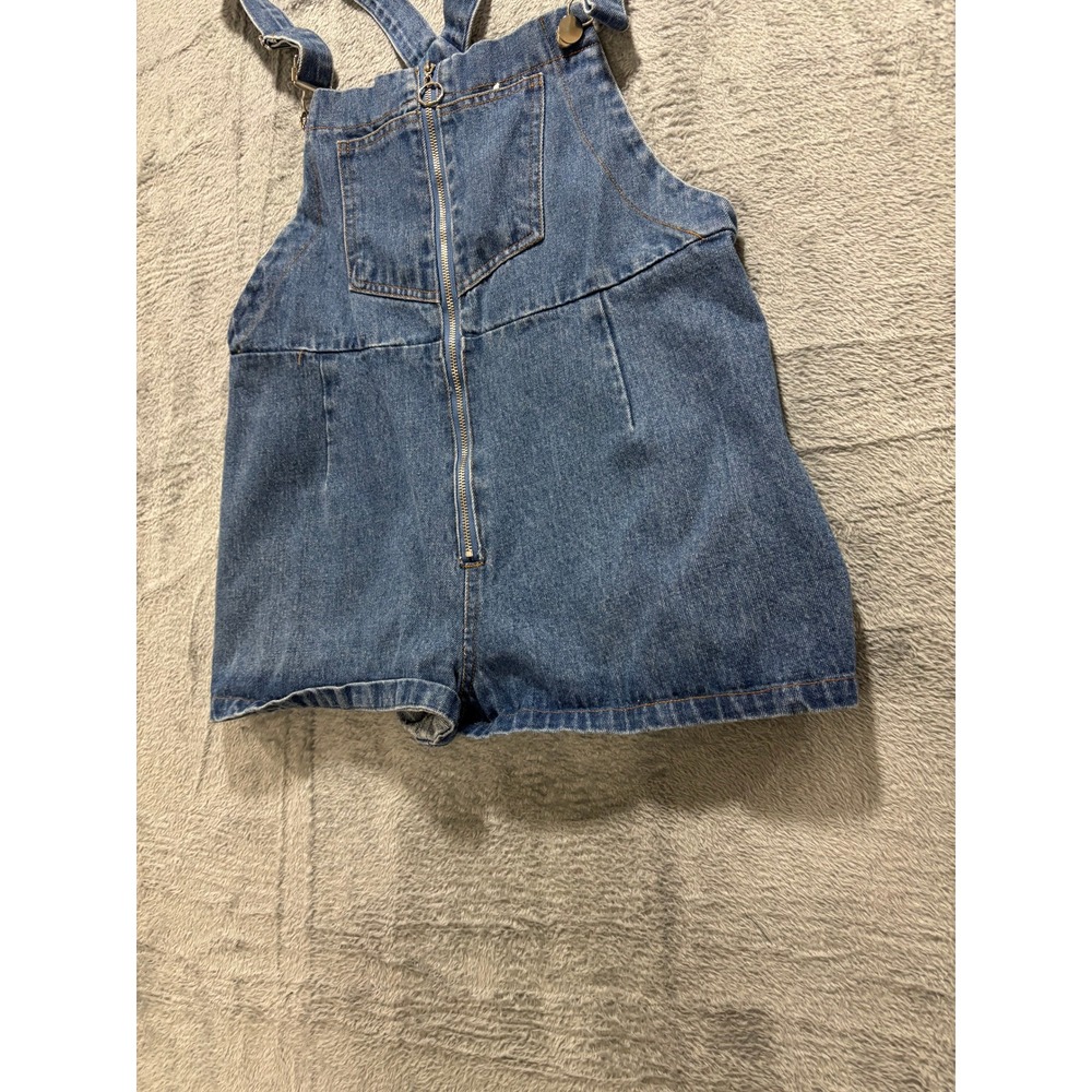 My Girl 10 Blue Denim Shortall Overalls Womens Vintage Boho Festival Casual - Picture 8 of 10